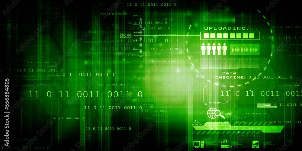 2d illustration abstract digital binary data on computer screen 2d illustration abstract digital binary data on computer screen