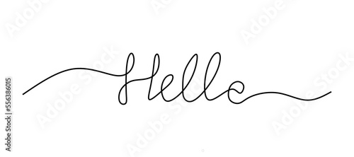 Hello greeting word oneline continuous editable line art