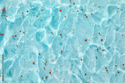 Texture of blue shower gel as background