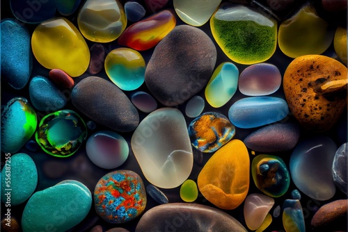 texture of natural glass colored sea pebble