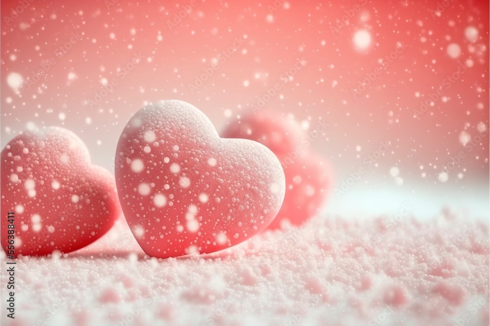 Obraz premium Cute hearts, Valentine's Day, bokeh lights Micro hearts.