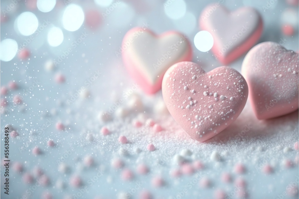 Cute hearts, Valentine's Day, bokeh lights Micro hearts. Cute hearts, Valentine's Day, bokeh lights Micro hearts.