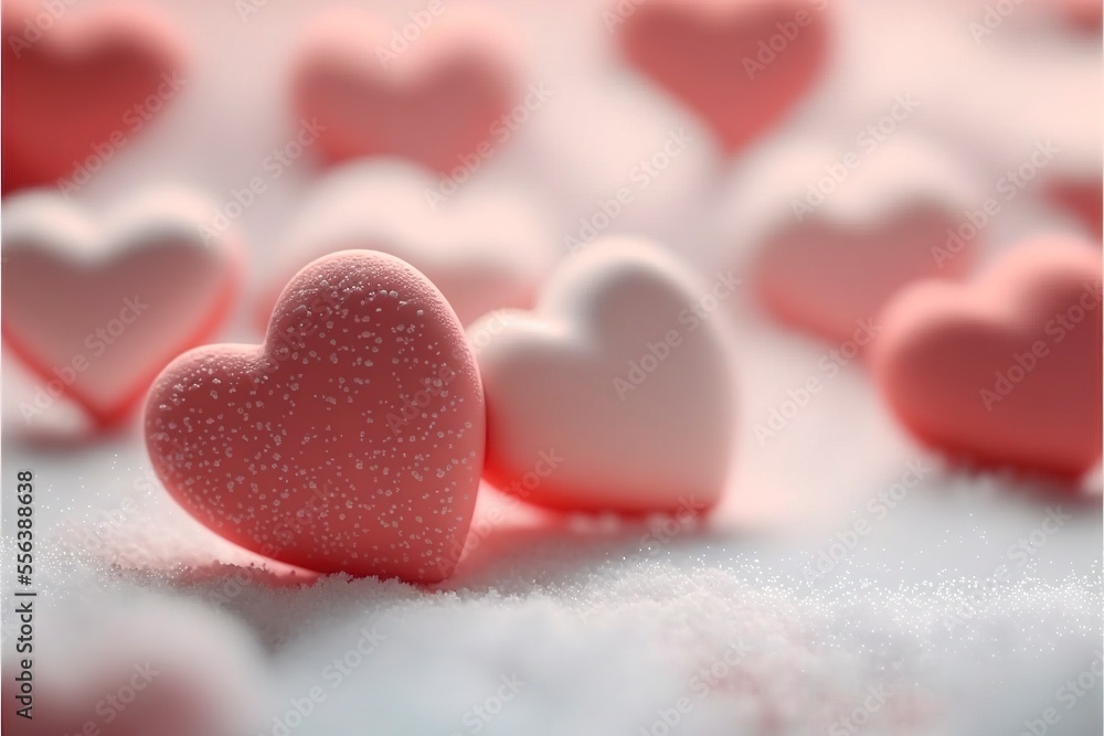 Obraz premium Cute hearts, Valentine's Day, bokeh lights Micro hearts.