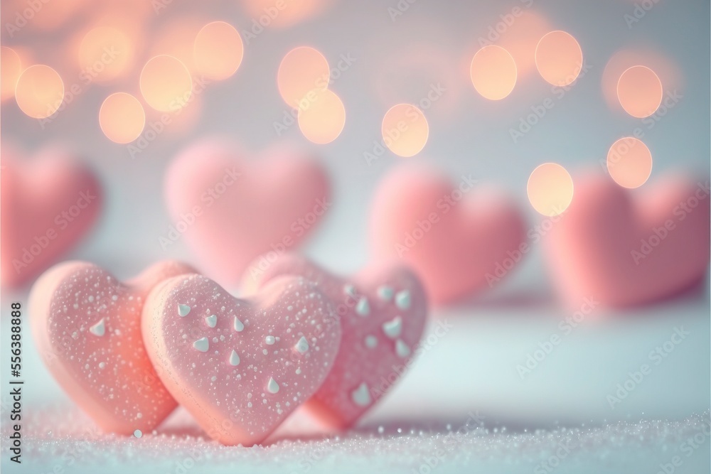 Cute hearts, Valentine's Day, bokeh lights Micro hearts. Cute hearts, Valentine's Day, bokeh lights Micro hearts.