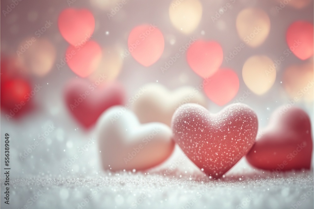 Cute hearts, Valentine's Day, bokeh lights Micro hearts. Cute hearts, Valentine's Day, bokeh lights Micro hearts.