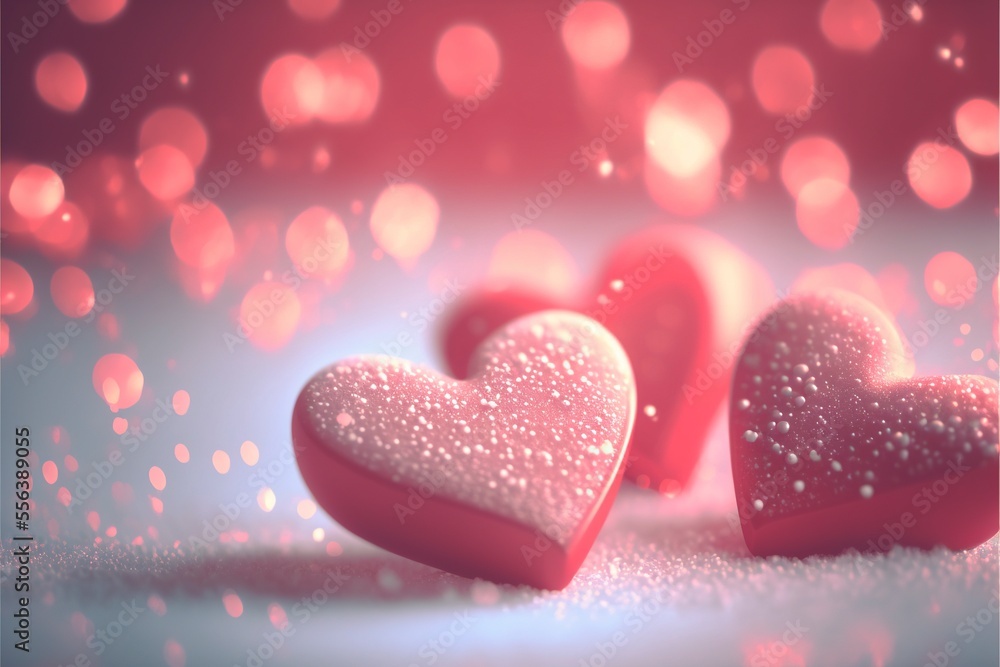 Cute hearts, Valentine's Day, bokeh lights Micro hearts. Cute hearts, Valentine's Day, bokeh lights Micro hearts.