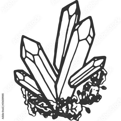 Quartz Crystal Vintage Illustration Vector
