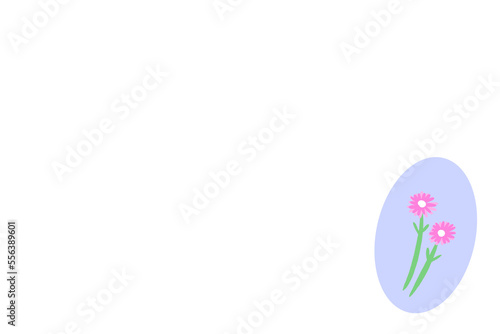 pink flip flops two flowers blank space illustration