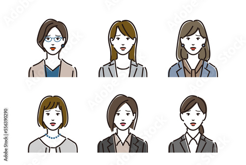 女性　会社員　ネガティブな表情　落ち込む　セット