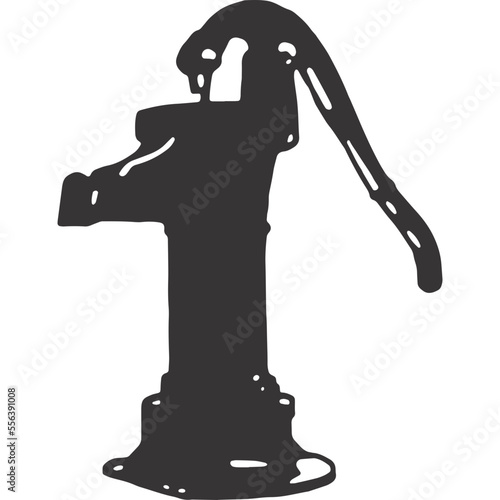 Water Pump Vintage Illustration Vector