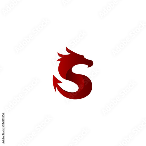 dragon vector illustration for icon,symbol or logo. dragon template logo photo