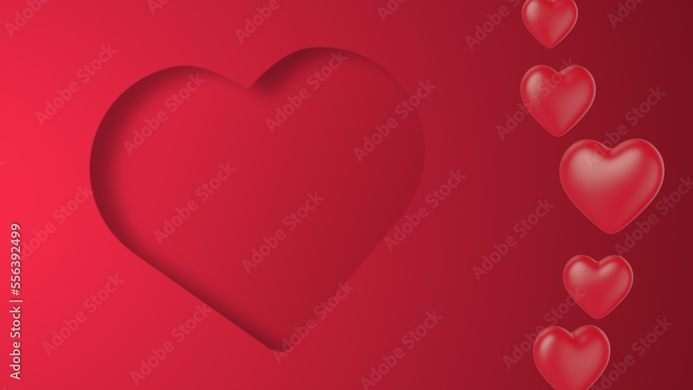 Love hearts with red background valentine concept