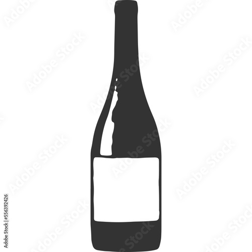 Wine Bottle Vintage Illustration Vector