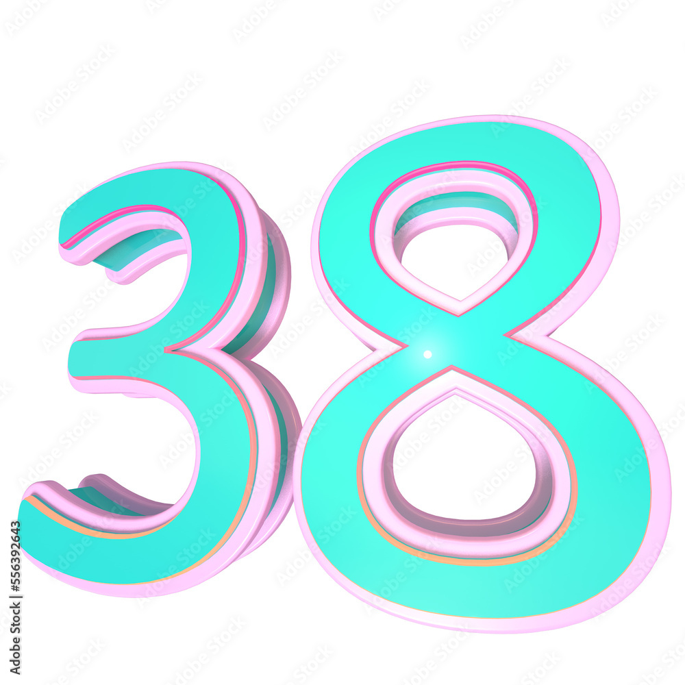 Obraz premium Cyan 3d number 0-100 3d rendering