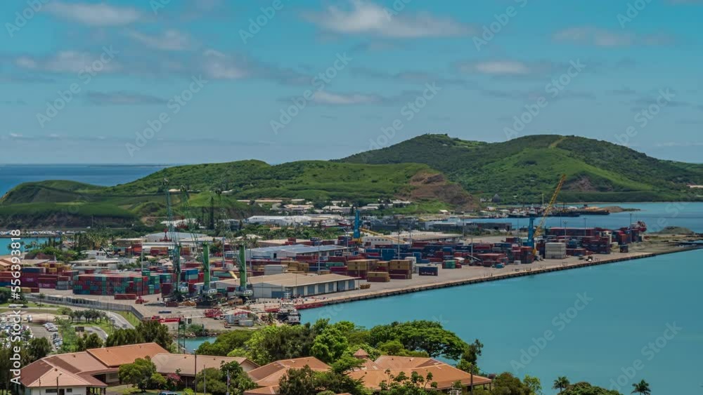 Noumea harbor, capital of New Caledonia on the island of Grande Terre - colorful, time lapse Noumea harbor, capital of New Caledonia on the island of Grande Terre - colorful, time lapse