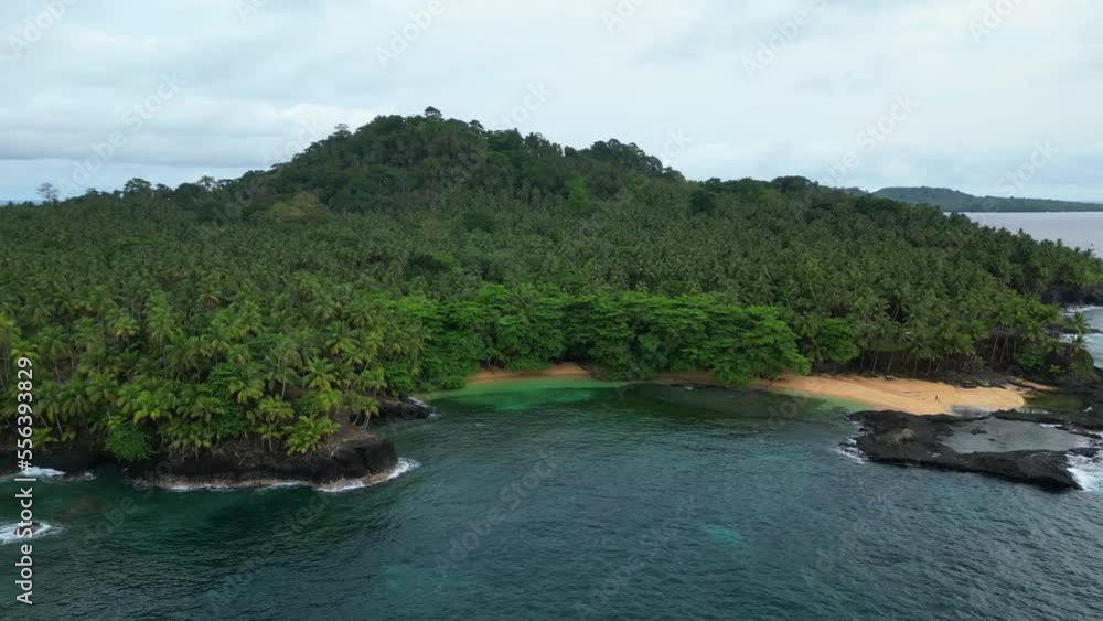 Circling  around the piscina beach at Sao Tome South coast ,Africa