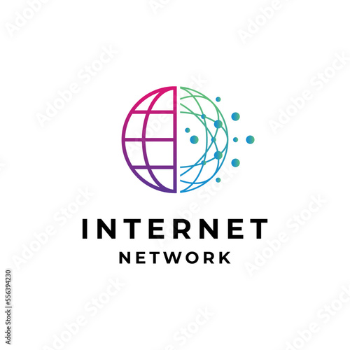 playful globe and network logo design