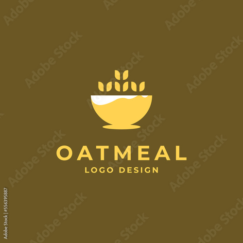 oat and bowl logo for oatmeal or cereal brand