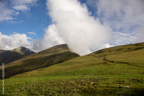 Clouds rolling over the mountains