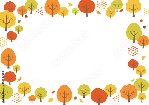 秋の紅葉のイラストの背景イラスト