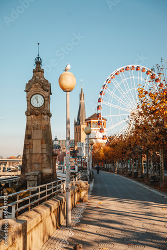 Canvas Print Dusseldorf Old Town, Rhine promenade