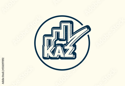 KAZ letter logo and icon design template