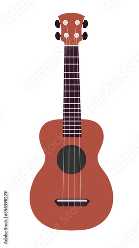 image of a rosewood brown ukulele on a white transparent background, Vector illustration 