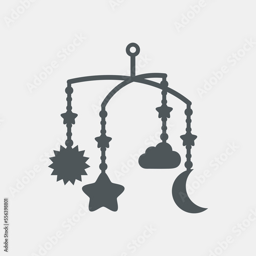 Crib Cradle mobile Baby quality vector illustration cut