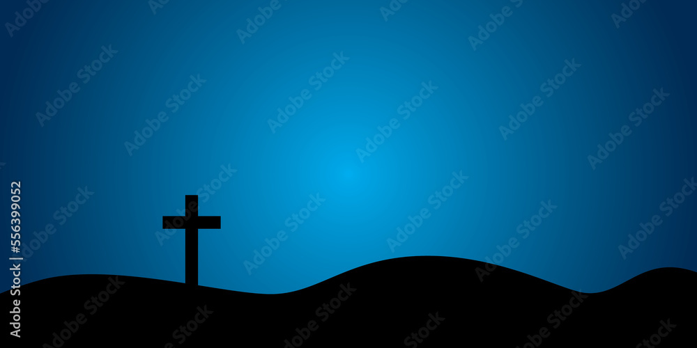 Christian cross on dark blue background. Concept of faith symbol, Christianity, Christian Easter, Eternal life of soul, Gate to heaven, Holy cross for Easter day and Ascension day. paper cut style. Christian cross on dark blue background. Concept of faith symbol, Christianity, Christian Easter, Eternal life of soul, Gate to heaven, Holy cross for Easter day and Ascension day. paper cut style.