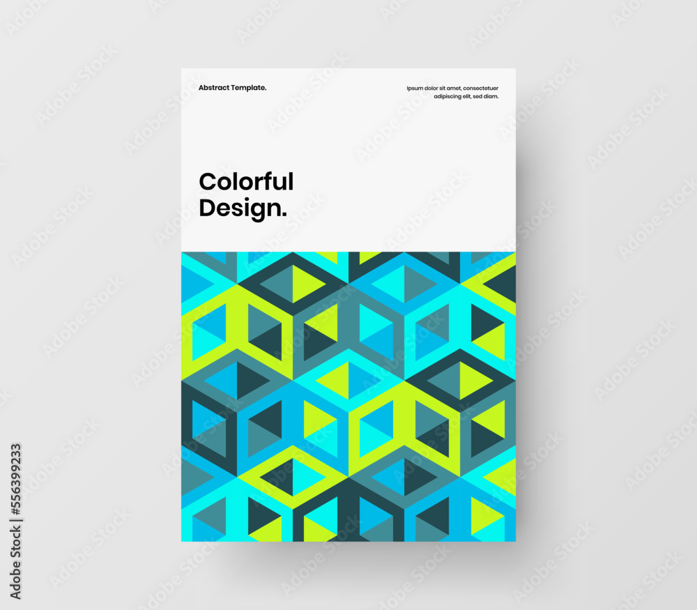 Fototapeta premium Isolated mosaic tiles flyer template. Fresh book cover A4 vector design layout.