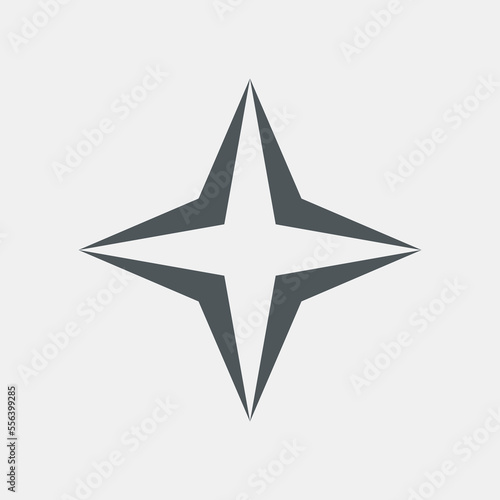 Four pointed Star Classic rating icon web quality vector illustration cut
