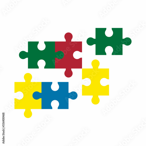 Puzzle simple piece template quality vector illustration cut