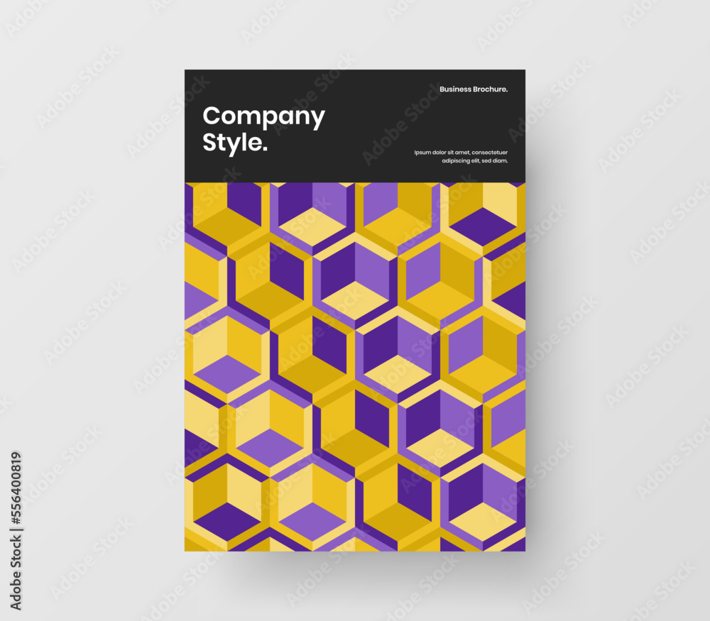 Simple poster design vector template. Vivid mosaic hexagons flyer concept. Simple poster design vector template. Vivid mosaic hexagons flyer concept.