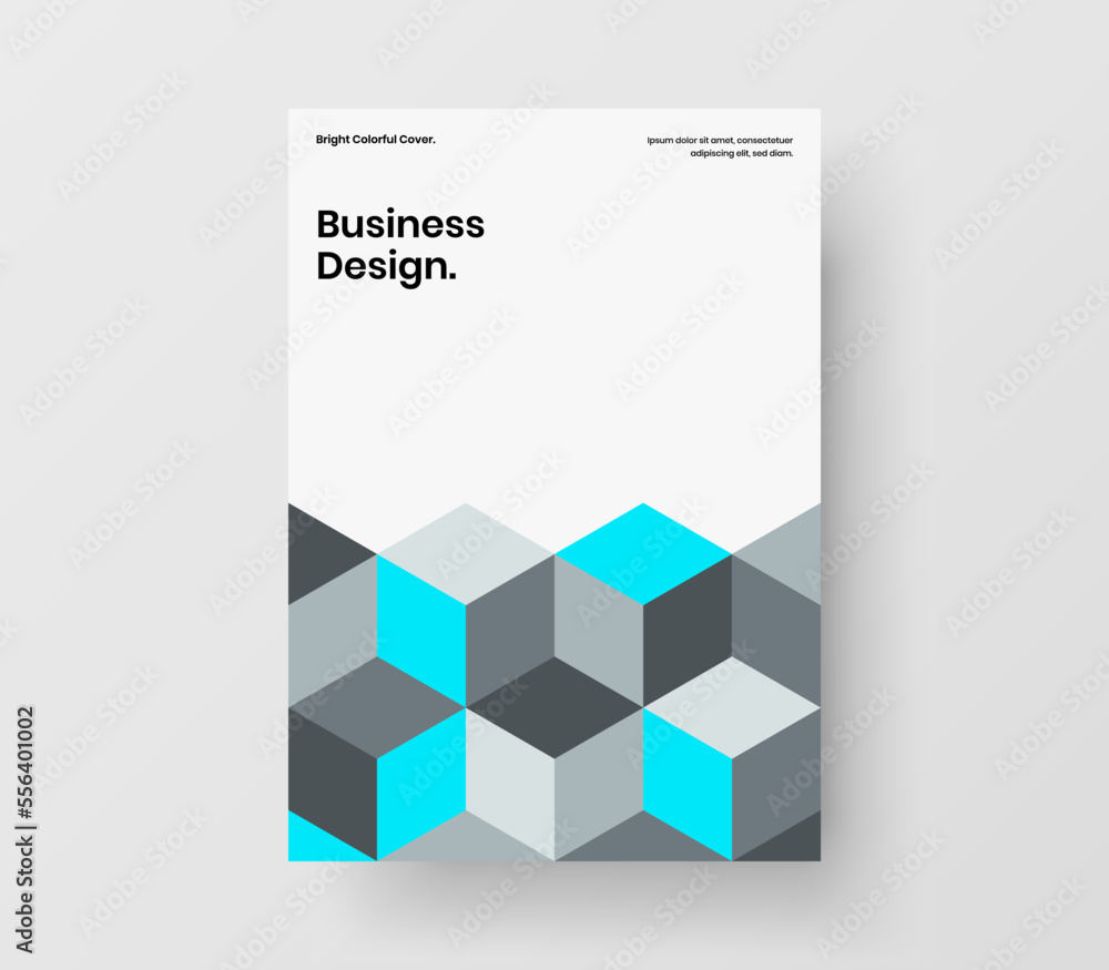 Unique geometric pattern booklet illustration. Colorful corporate cover vector design concept.