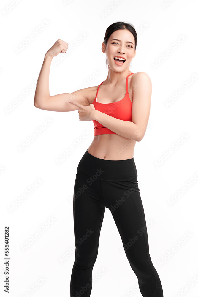Beautiful young asian sport woman with sportswear ready for exercise on white background, Advertising sportswear and yoga wear, Healthy lifestyle, sport. Beautiful young asian sport woman with sportswear ready for exercise on white background, Advertising sportswear and yoga wear, Healthy lifestyle, sport.