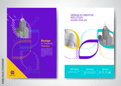 Template vector design for Brochure, AnnualReport, Magazine, Poster, Corporate Presentation, Portfolio, Flyer, infographic, layout modern with color size A4, Front and back, Easy to use.