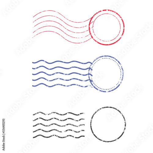 Vector Set Of Different Postmark And Stamps. Stock Vector