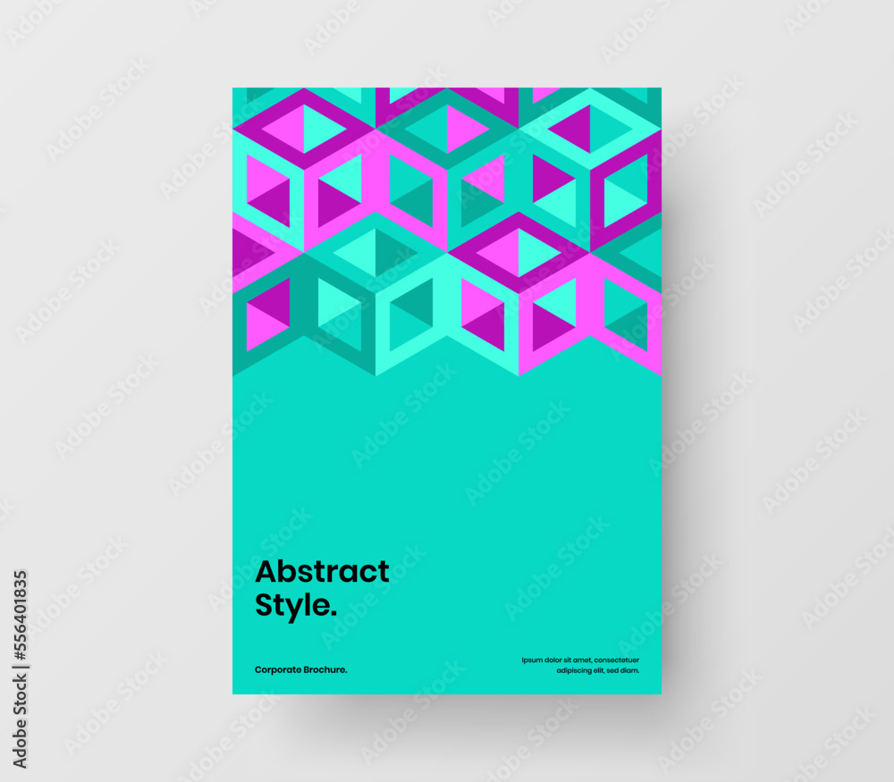Multicolored mosaic hexagons presentation layout. Creative company cover design vector concept. Multicolored mosaic hexagons presentation layout. Creative company cover design vector concept.