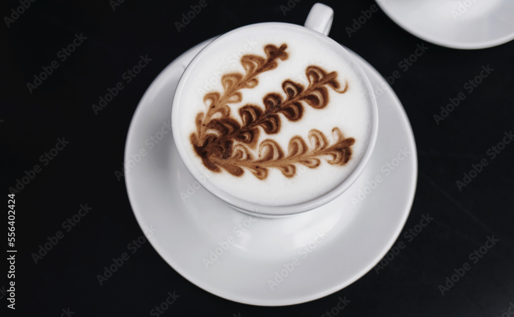 two mugs of coffee on the table two mugs of coffee on the table