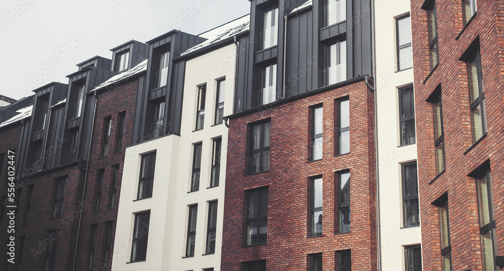 colorful facades of a modern building