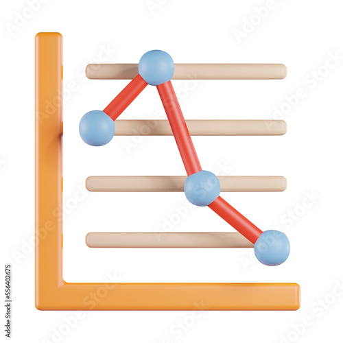 Line Chart down 3D Icon