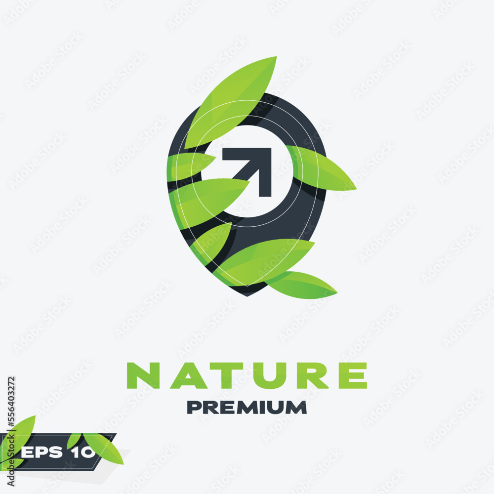 Fototapeta premium Travel Nature Leaves Logo