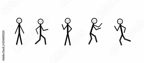 a set of human figures with different emotions  a pictogram  people in different poses  isolated on a white background
