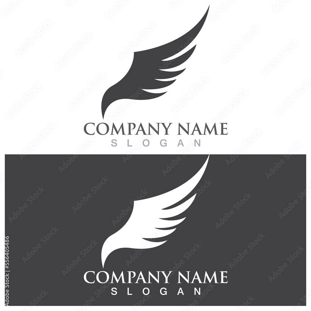 Fototapeta premium wing icon vector logo illustration template