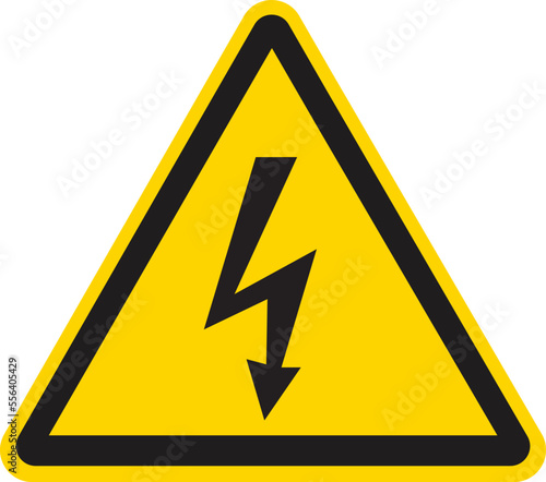 Vector electrical hazard symbol on isolated white background