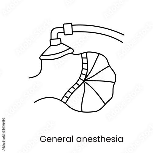 General anesthesia line icon in vector.