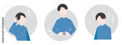 体調が悪い男性のイラスト