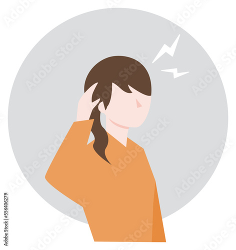 頭痛の女性のイラスト