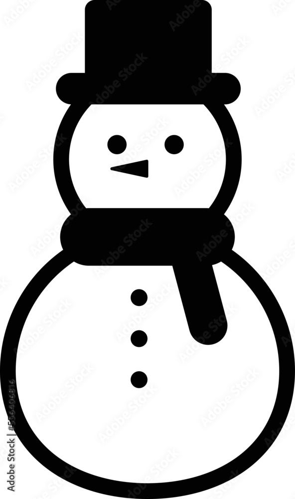 これは雪だるまのアイコンのイラストです。 これは雪だるまのアイコンのイラストです。