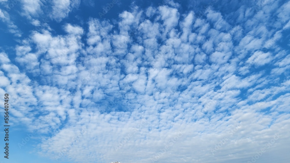 Altocumulus clouds in the sky in the late December